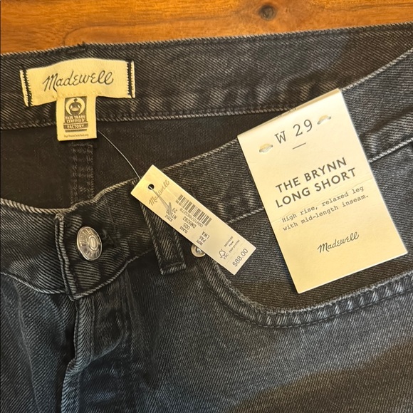 NWT Madewell Brynn Long Short in Black Denim - Picture 3 of 9